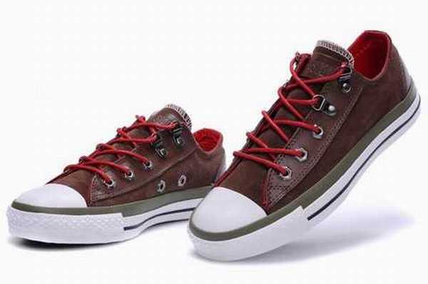 converse basse cuir marron